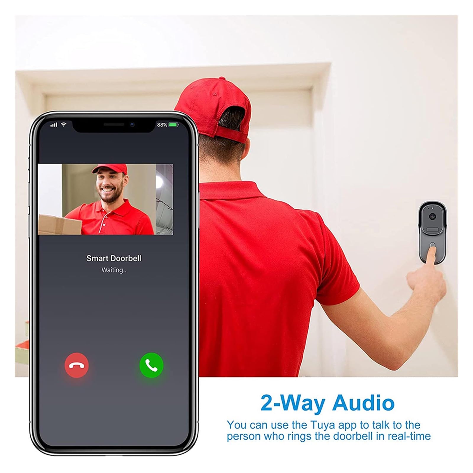 Caméra De Sonnette Vidéo Wifi Tuya Caméra De Sonnette Sans Fil Avec