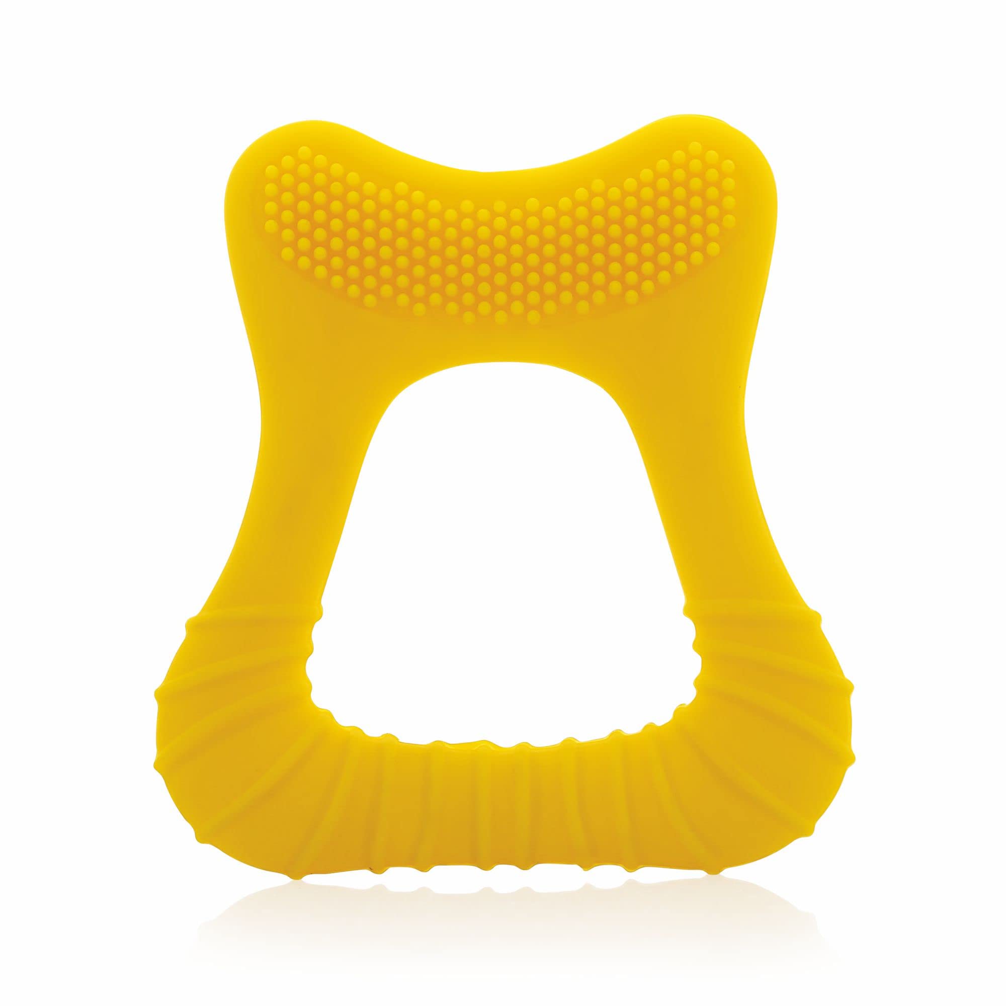 BeeBaby Tooth Shape Soft Silicone Teether with Bristles & Carrying Case for 6 to 12 Months Baby, BPA Free Teething Toy for Babies with Textured Surface. 100% Food Grade (Tooth- Yellow)-picture-22