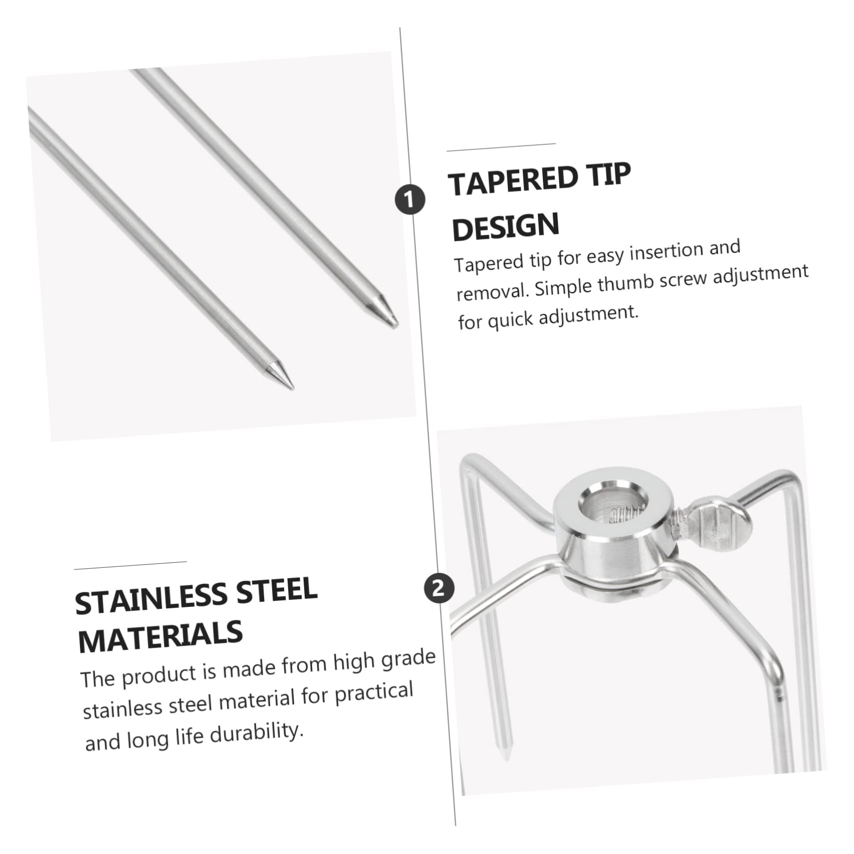 TOYANDONA Grillgabeln Praktisches Hähnchengrill Zubehör 2 Stück Verdicktes Material aus Edelstahl Geeignet für Elektroofen und Outdoor Grill