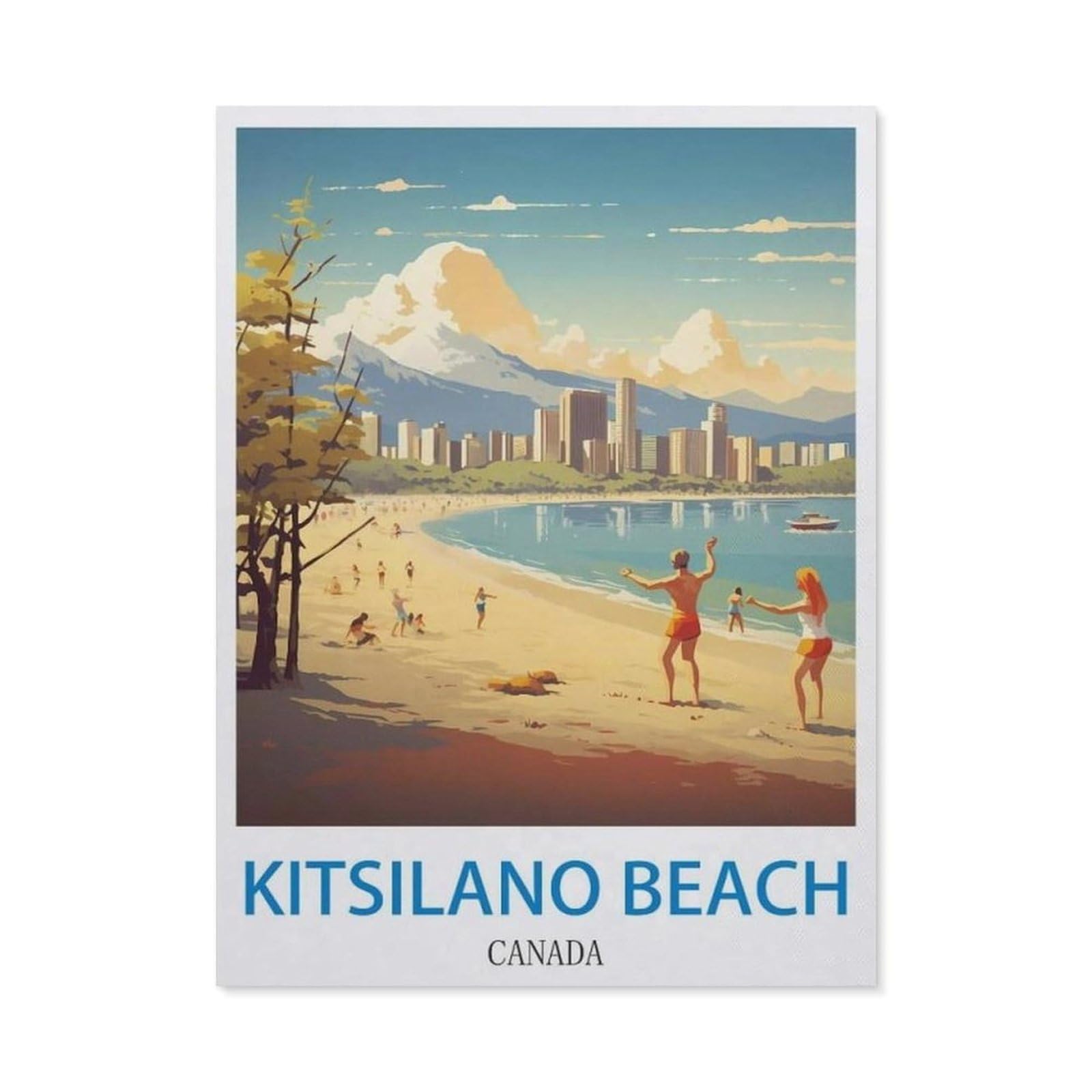 Tin Sign，Kitsilano Beach Canada，Father's Day Gift Home Pub Outdoor Funny Retro Vintage Garden Bar Wall Plaque Man Cave Memorabilia(15x30cm）6x12 inch-ED62