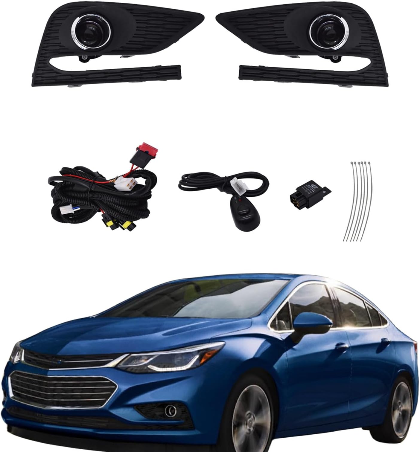 labwork Left Driver and Right Passenger Sides Pair Fog Lights Assembly Replacement for Chevy Cruze 2016-2018 Fog Lights Driving Lamps 84095931