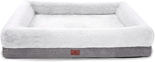 Miniatura 12 de WINDRACING Camas ortopédicas para perros grandes, cama impermeable extragrande para perros con lados de refuerzo en L, cama grande lavable para