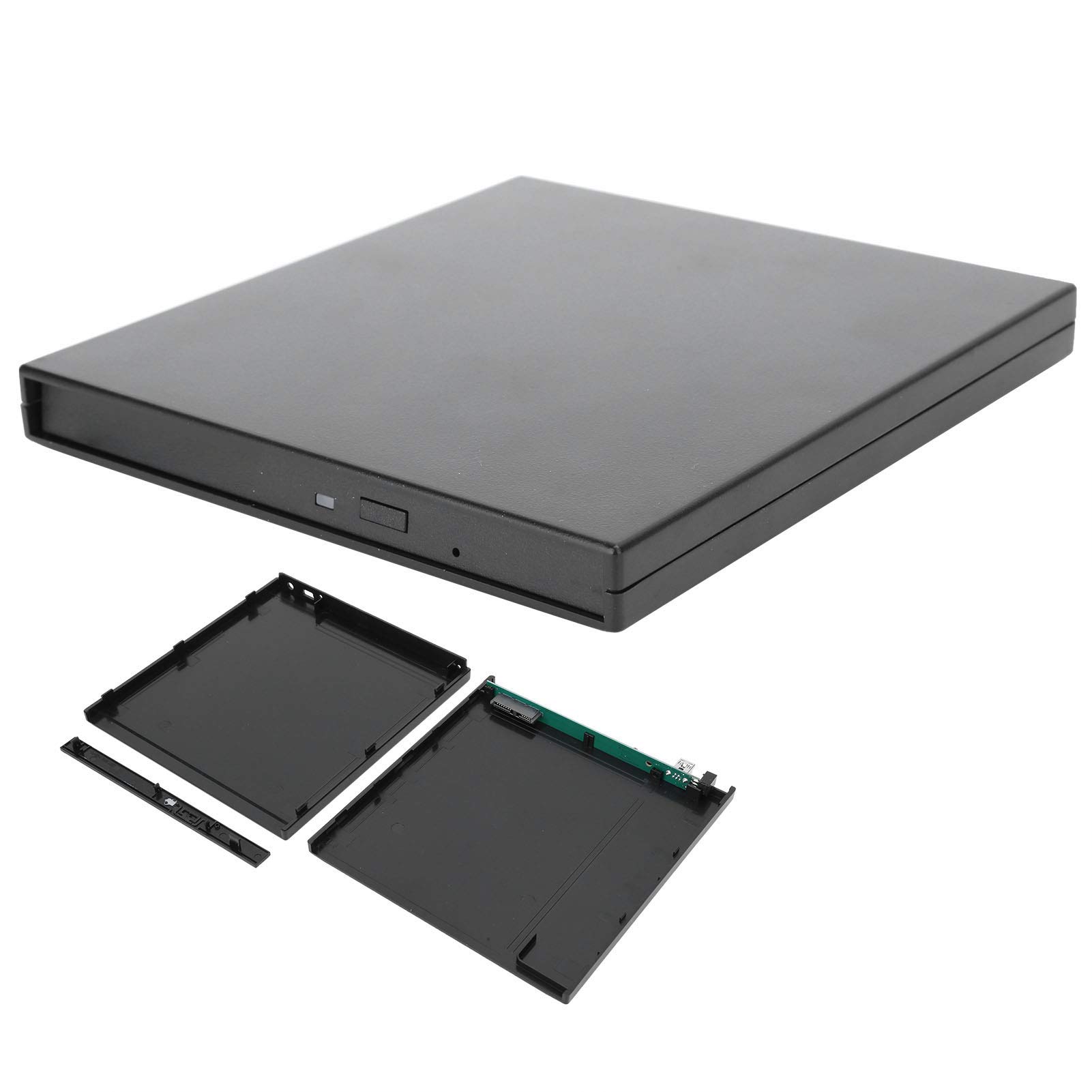 ASHATA Zewnętrzny napęd DVD/COMBO, złącze micro USB, czarny, 9,5 mm SATA, do laptopa i konsoli do gier