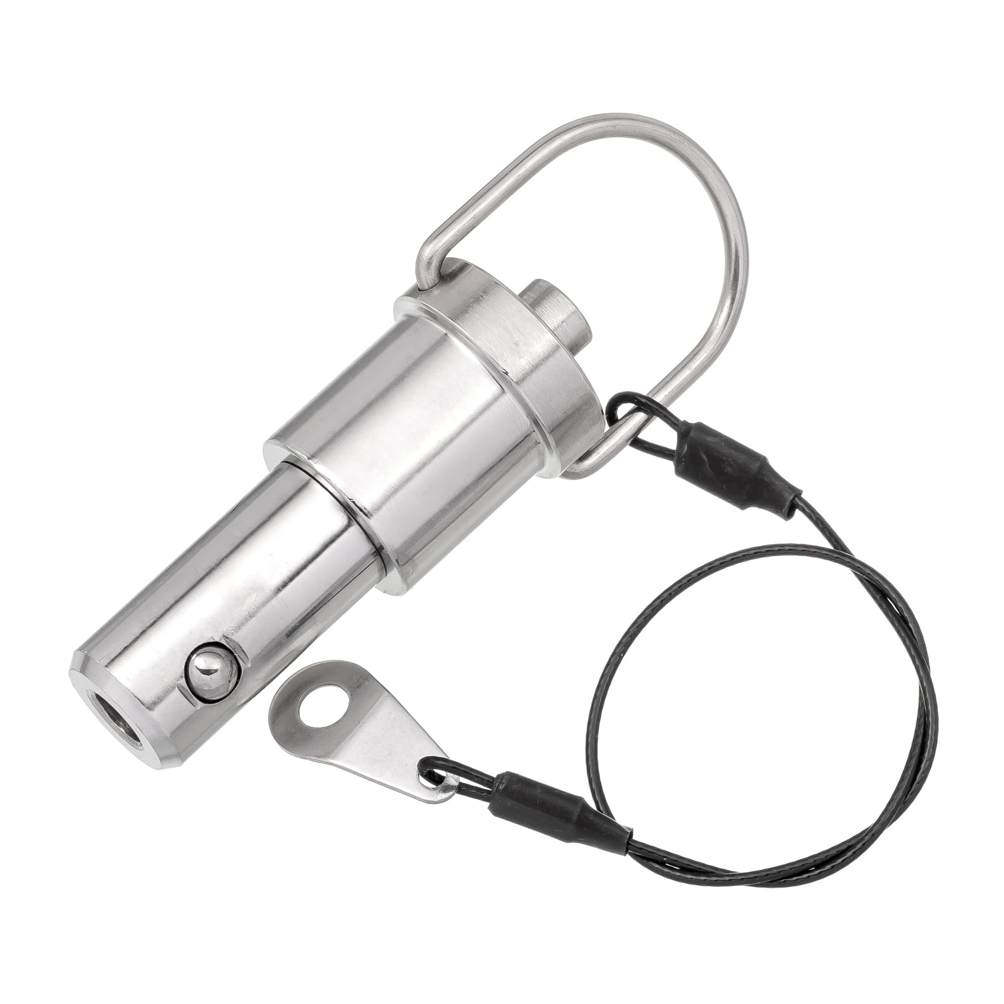 HALLMERS 18mm Pin Diameter 20mm Usable Length Quick Release Ball Head Pin Lock with 260mm Retaining Wire Cable - Stainless Steel - Self Locking Fasten Security Bolt Accessory Push Pull Fastening Tool