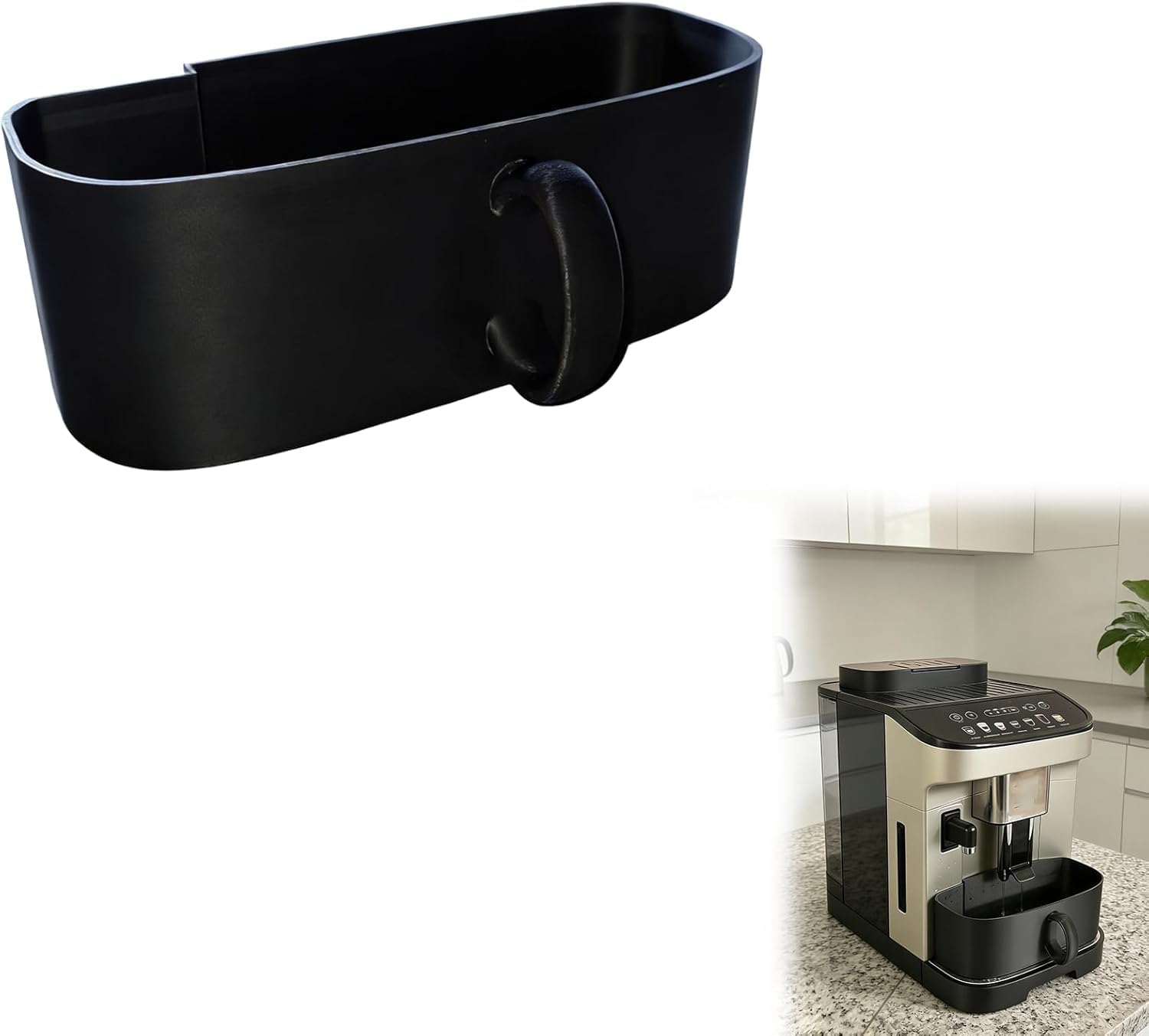 Descaling Container Compatible with De'Longhi Magnifica Evo - Leak-Proof Descaler Reservoir Tray - Essential Maintenance Tool for Coffee Machines - Easy-to-Use Spill Catcher (Black)