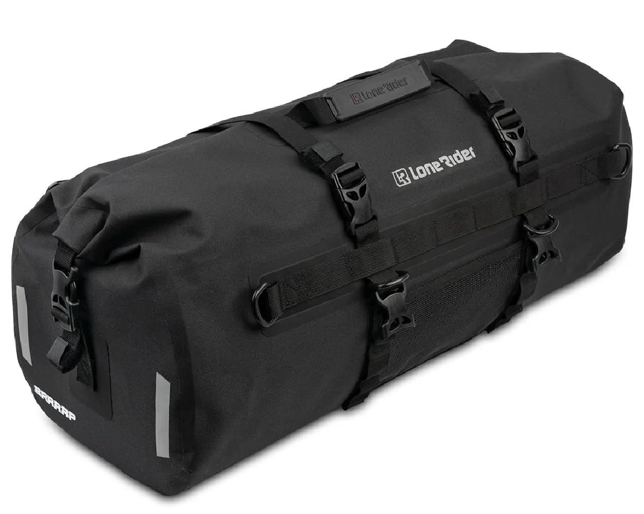 Lone Rider Borsone Impermeabile 50 L per Moto, Antipolvere e Arrotolabile, per Campeggio e Kayak, TPU 600D con Cuciture Saldate, Valvola dell'Aria, Pannelli MOLLE e Cinghie a Sgancio Rapido