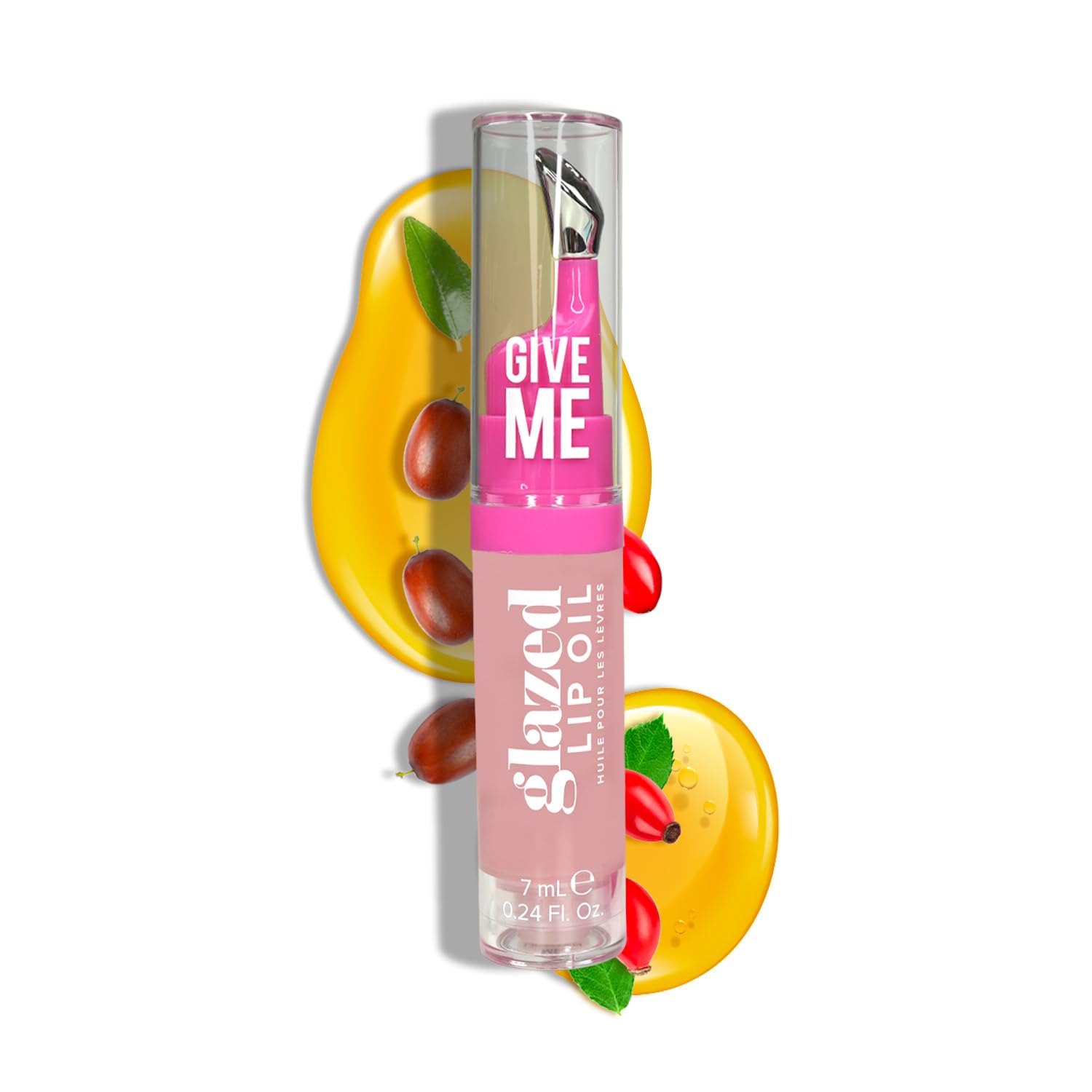 Give Me Cosmetics, Glazed Lip Oil, Infused with Jojoba Oil, Intensely Hydrating and Delivers a Gorgeous, Glossy Finish - Lighten Up