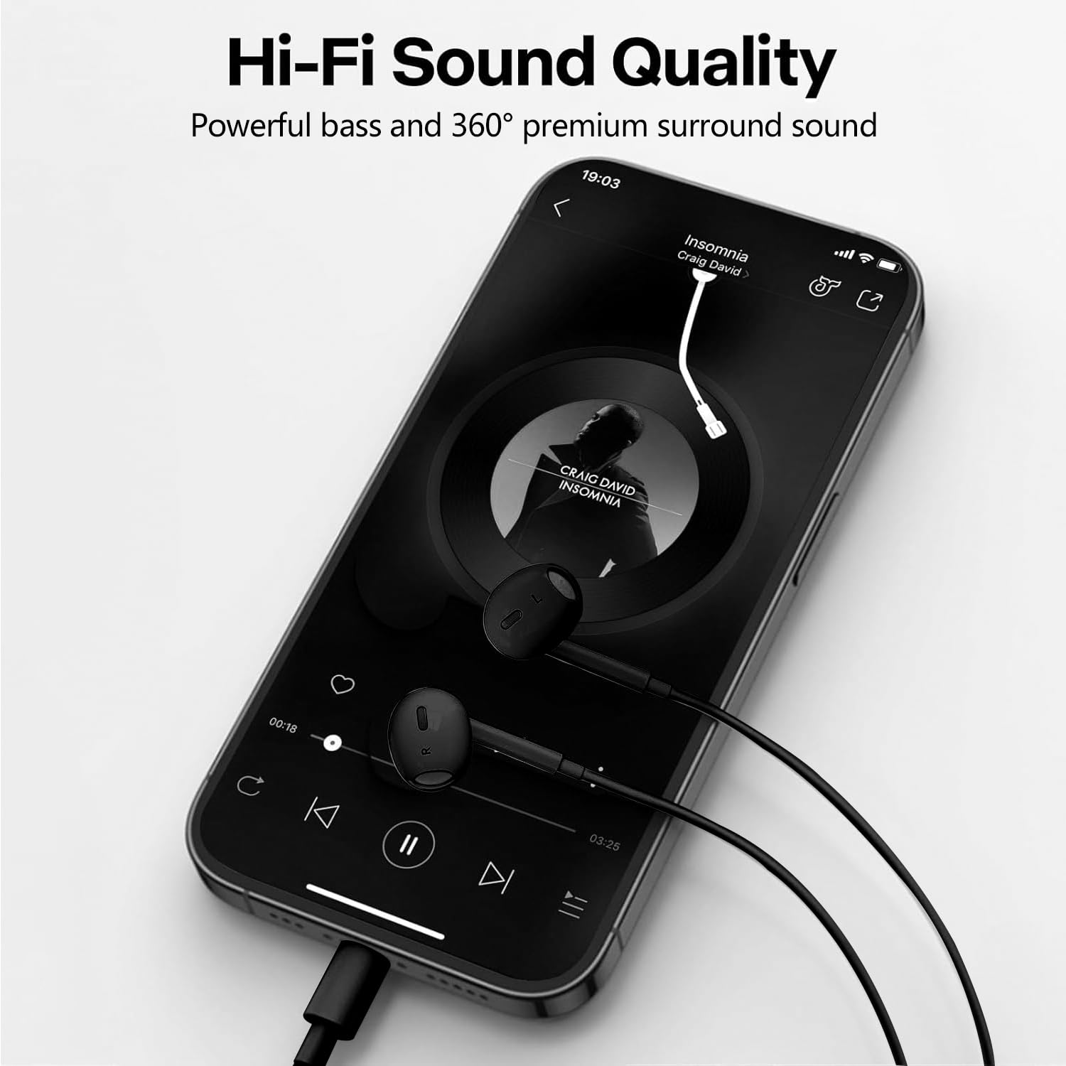 2 Packs USB C Headphones for iPhone 17/16/15, Noise Reduction Built-in Mic & Volume Control Headsets, Type C Earphones for Galaxy S24/S23/S22/S21/S20/Ultra Note 10/20, for Pixel 8/7/6/6a/5/4, Black — view 4