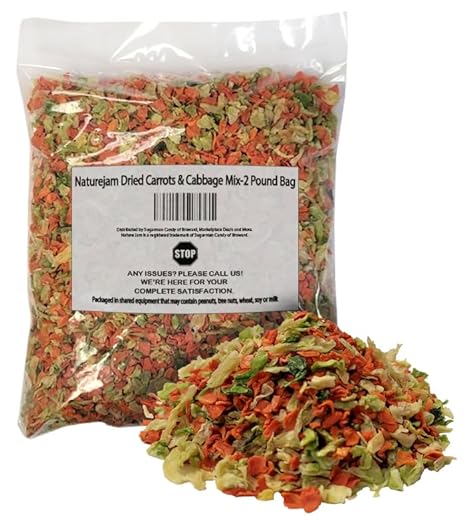Naturejam Dried Carrots & Cabbage Mix-2 Pound Bag-To Make Side Steamed Vegetables or Soups-Dehydrated 2 Ingredients Only