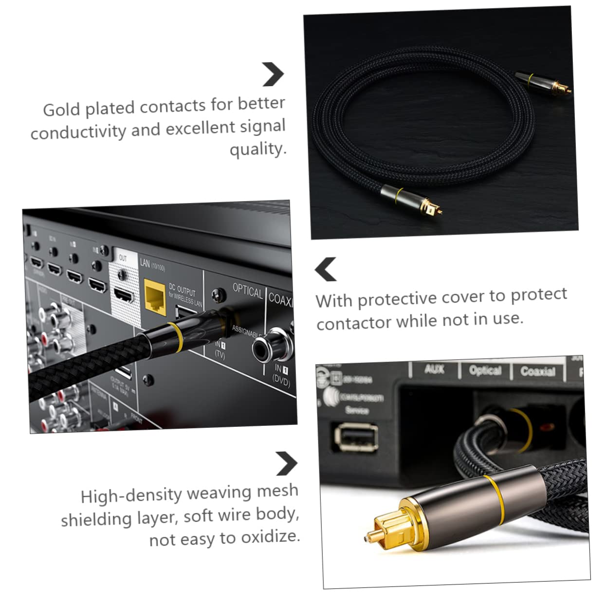 Homoyoyo Cavo Audio Ottico in Fibra Ottica Nero, Trasmissione del Segnale, Guaina Protettiva, Adatto per Tv e Soundbar