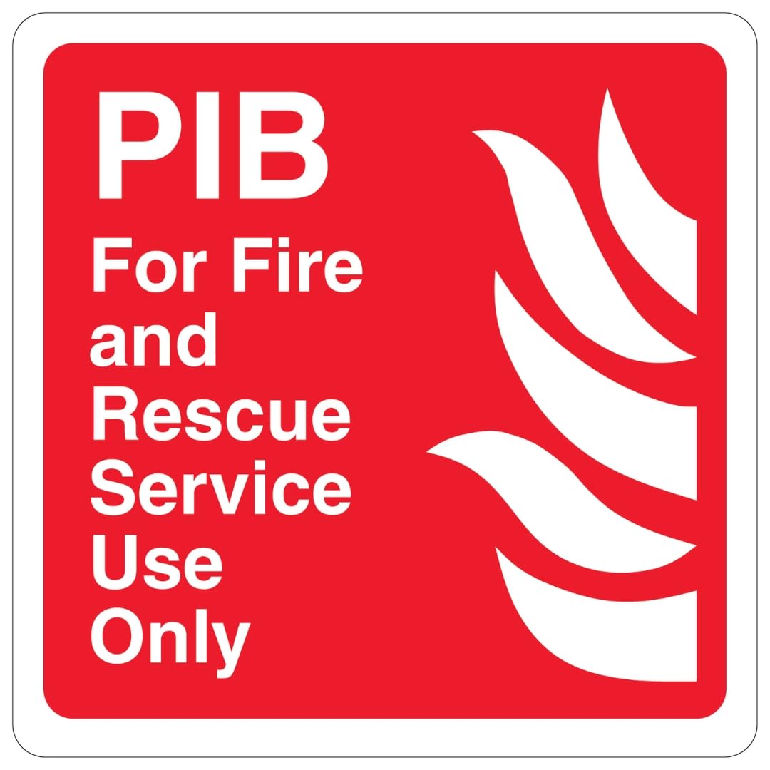 V Safety PIB Box Sign 200 x 200 mm - 3mm Aluminium Composite Premises Infomation Box Safety Sign, Red, 7.87 x 7.87 inches