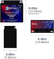 Vista 2 de Mighty Max Battery YB9A-A -12 voltios 9 AH, 130 CCA, batería de motocicleta SLA AGM sin mantenimiento recargable