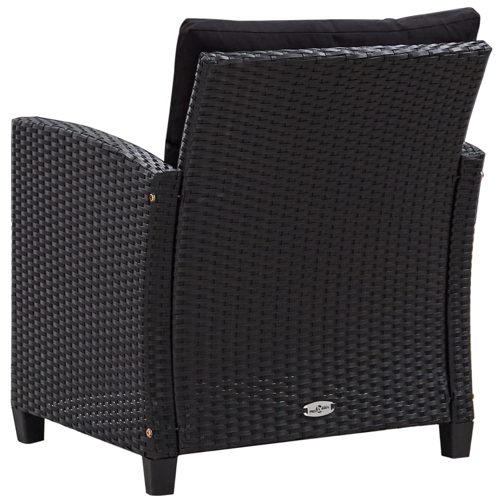Set Divani da Giardino,poltrone salotto set giardino esterno arredamento terrazzo Adatto per terrazze, prati, spiagge e giardini 6 pz con Cuscini in Polyrattan Nero