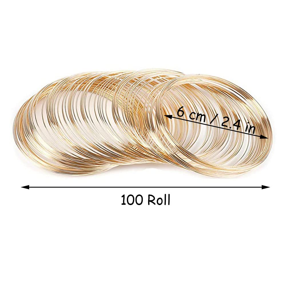 100 Cerchi Filo Di Memoria Acciaio 0.5mm PH PandaHall - Per Bracciali E Gioielli, Platino - Foto 8