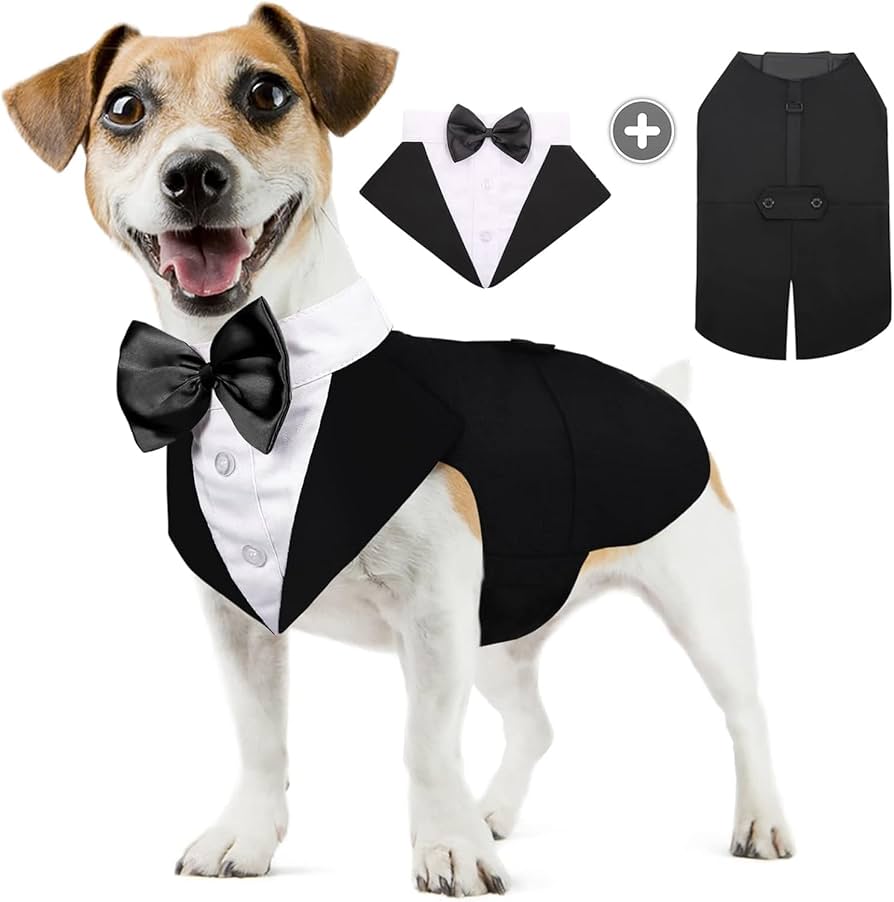 ペット スーツ フォーマル 猫 シャツ 犬 ウェディング コスプレ XL Amazon | GabeFish ペットの結婚式のジャケット 蝶ネクタイと犬
