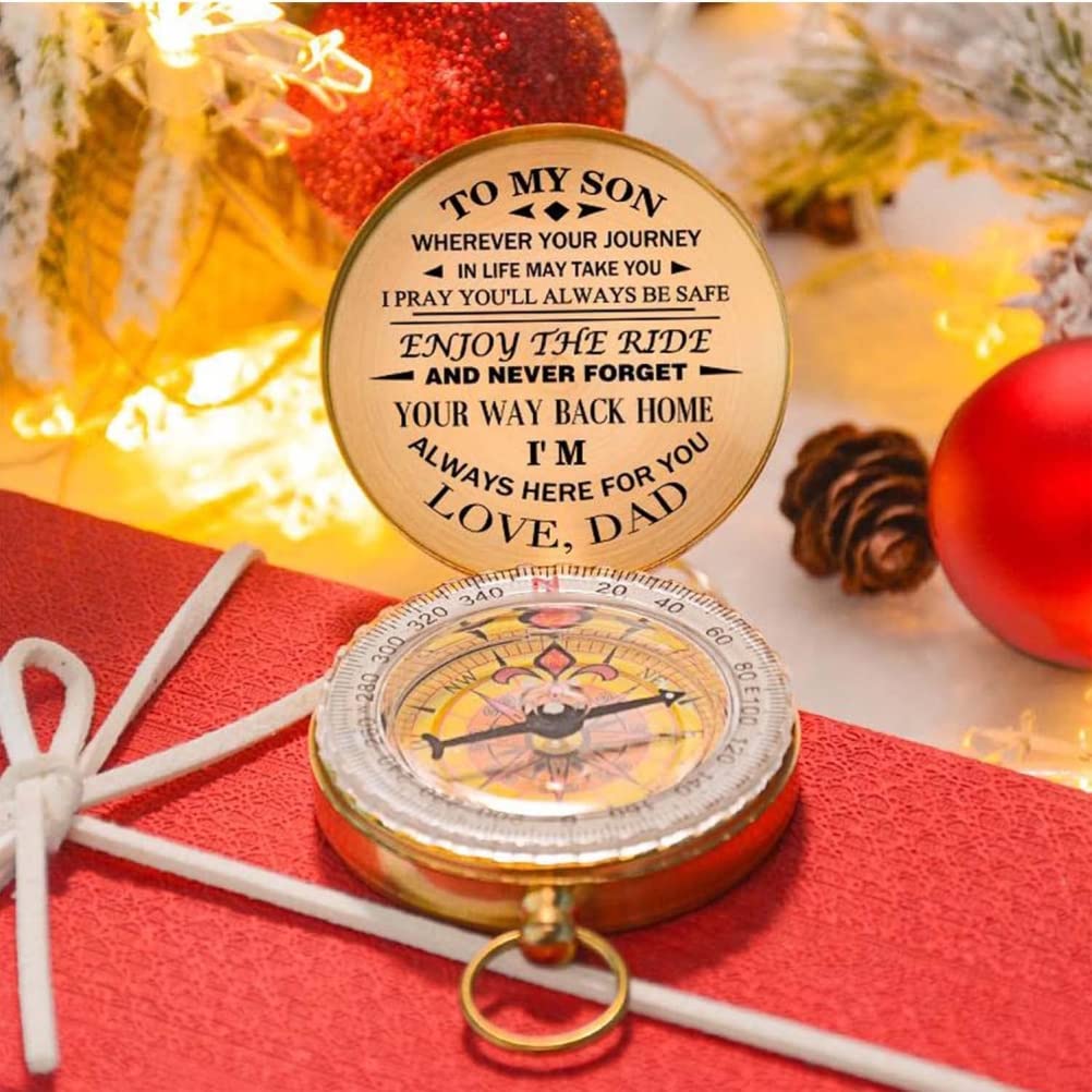 Luminous Compass Dad to Son Enjoy The Ride Camping Outdoor Activities Navigation Tool (a) - Image 8