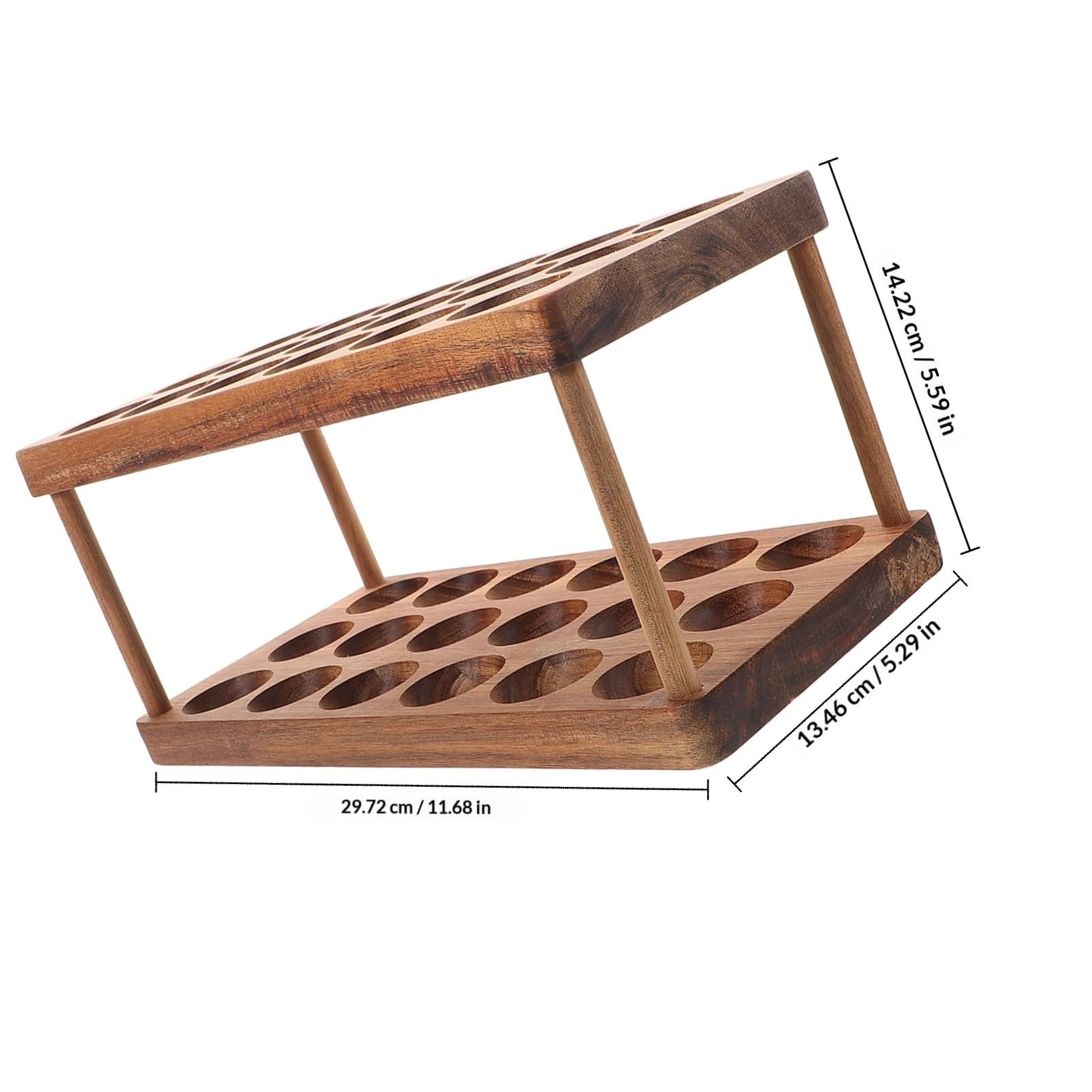 Soporte para Huevos de Mostrador de Madera Doble Capa para Cocina
