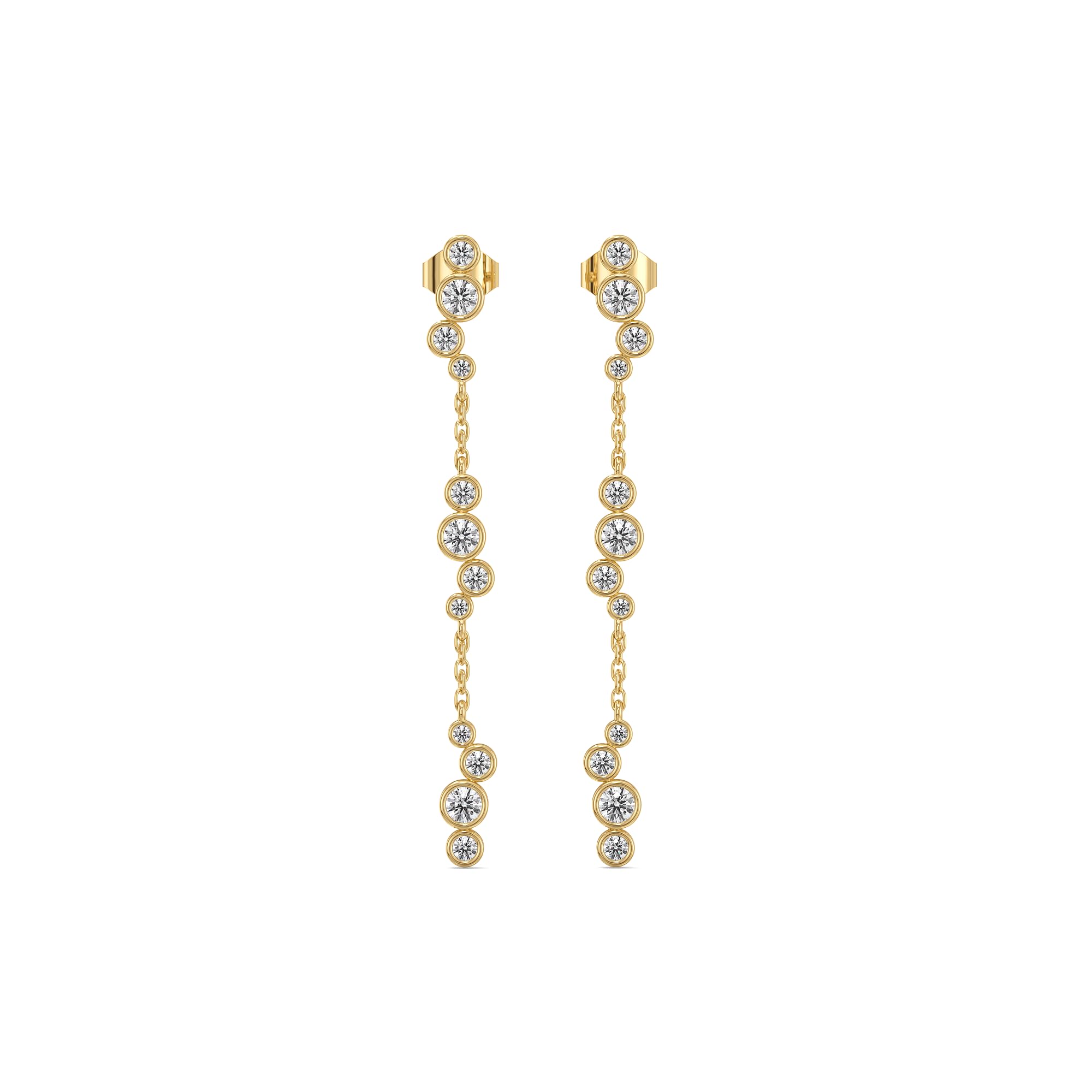 Morning Frost Solitaire Earrings Hypoallergenic in 18kt Yellow Gold Vermeil on 925 Sterling Silver in Ready to Gift Jewelry Box-fine-jewelry-image-24