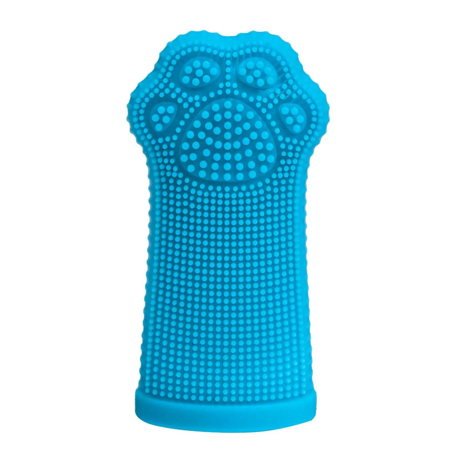 Dog Toothbrush PAW, 360 Tooth Brushing Kit, Cat Toothbrush, Dog Teeth Cleaning, Finger Tooth brush, Dental Care, Small & Large Pets, Toothpaste Not Included (Blue, 1 Count (Pack of 2))