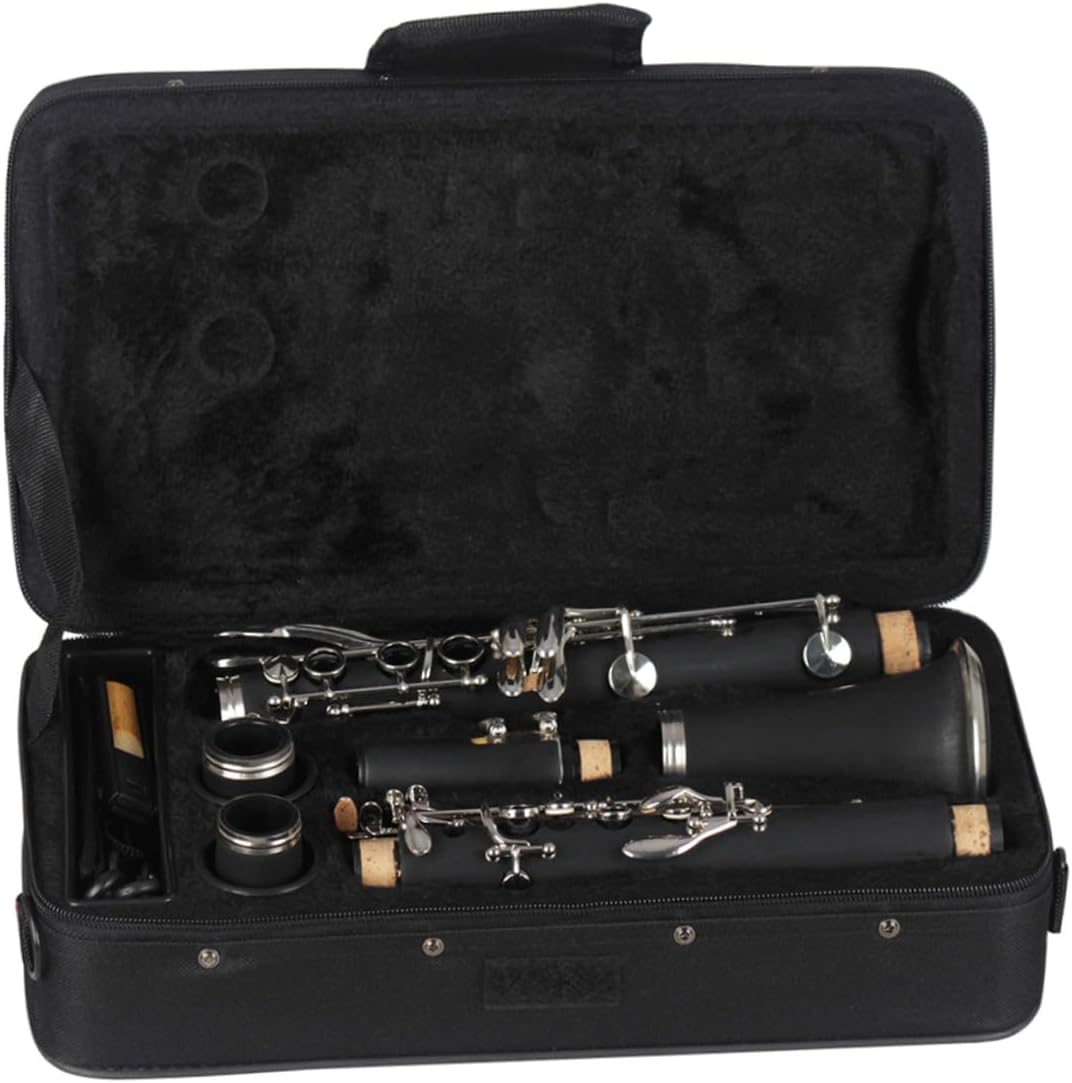Bakelite Clarinet for Students Lightweight Ergonomic Design Easy Maintenance Material Consistent Sound for Beginners Orchestra and Band Performance in Black
