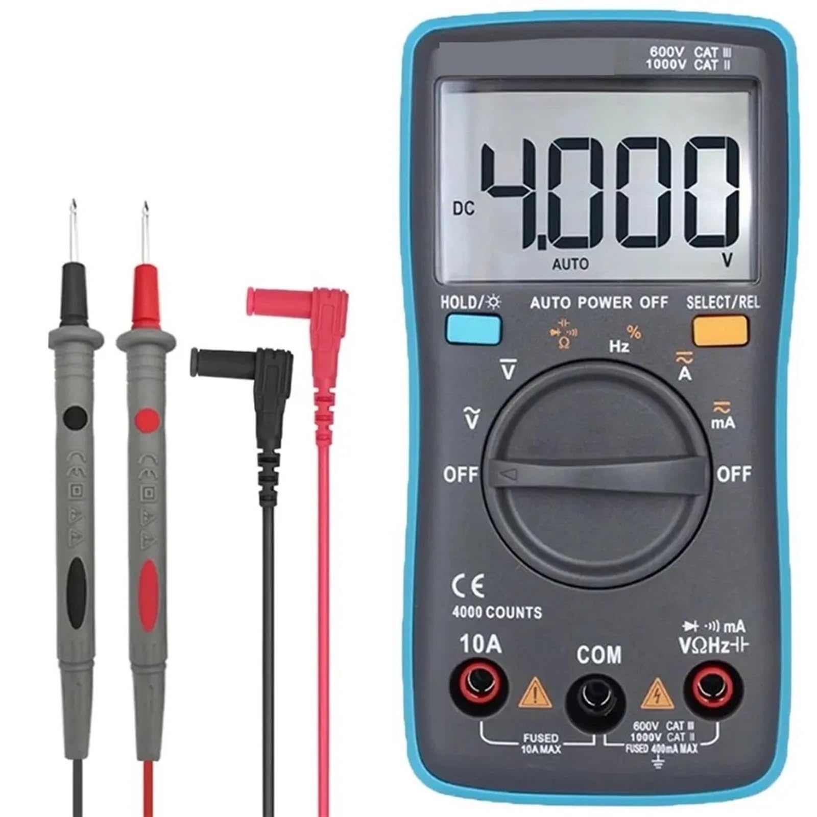 LCR-Messgerät, Digital-Multimeter 4000 Zählt DC/AC Spannung Strom Kapazität Hz Diode Ohm Tester Amperemeter Voltmeter Hintergrundbeleuchtung