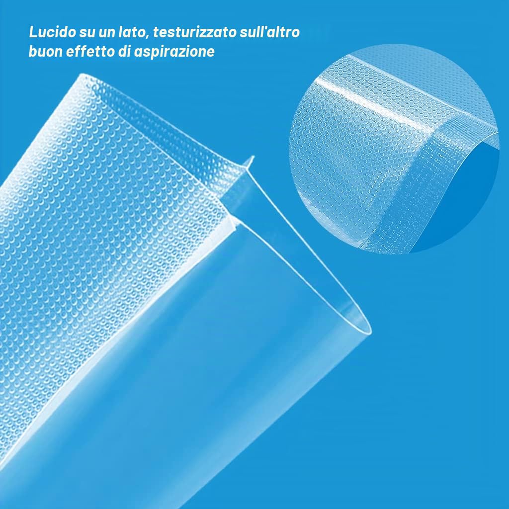 200 Pcs Sacchetti Buste Sottovuoto Goffrati per Alimenti 10x15/15x20/20x25/20x30cm, Sacchetto Sottovuoto per Cottura senza BPA, Trasparente Sous Vide Sacchetti per Cottura Sottovuoto (200)