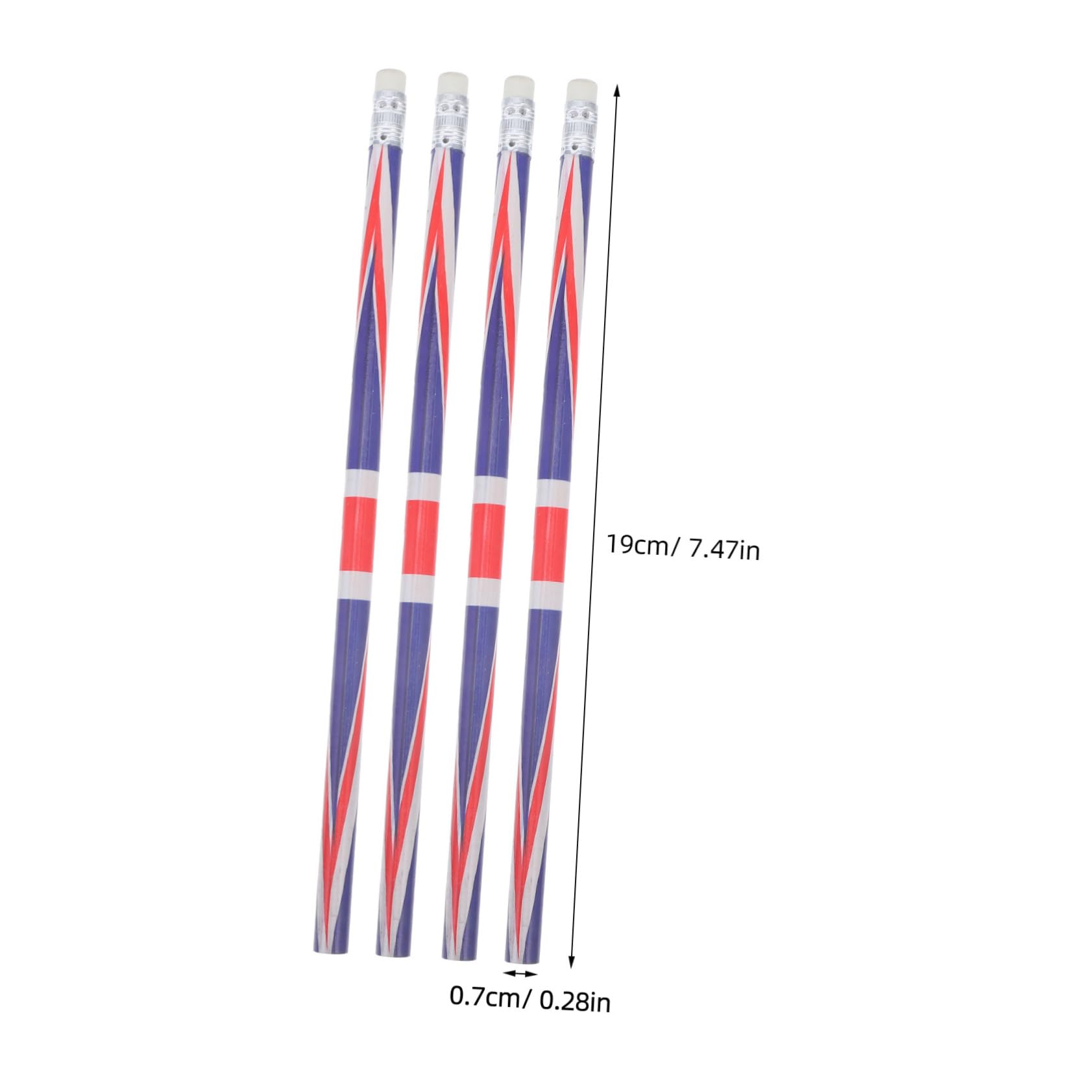 jojofuny 60 PCS England Flag Pencils: British Union Jack Wooden Writing Pencils with Erasers - Decorative Stationery for School, Office, Drawing & Souvenirs - Image 2