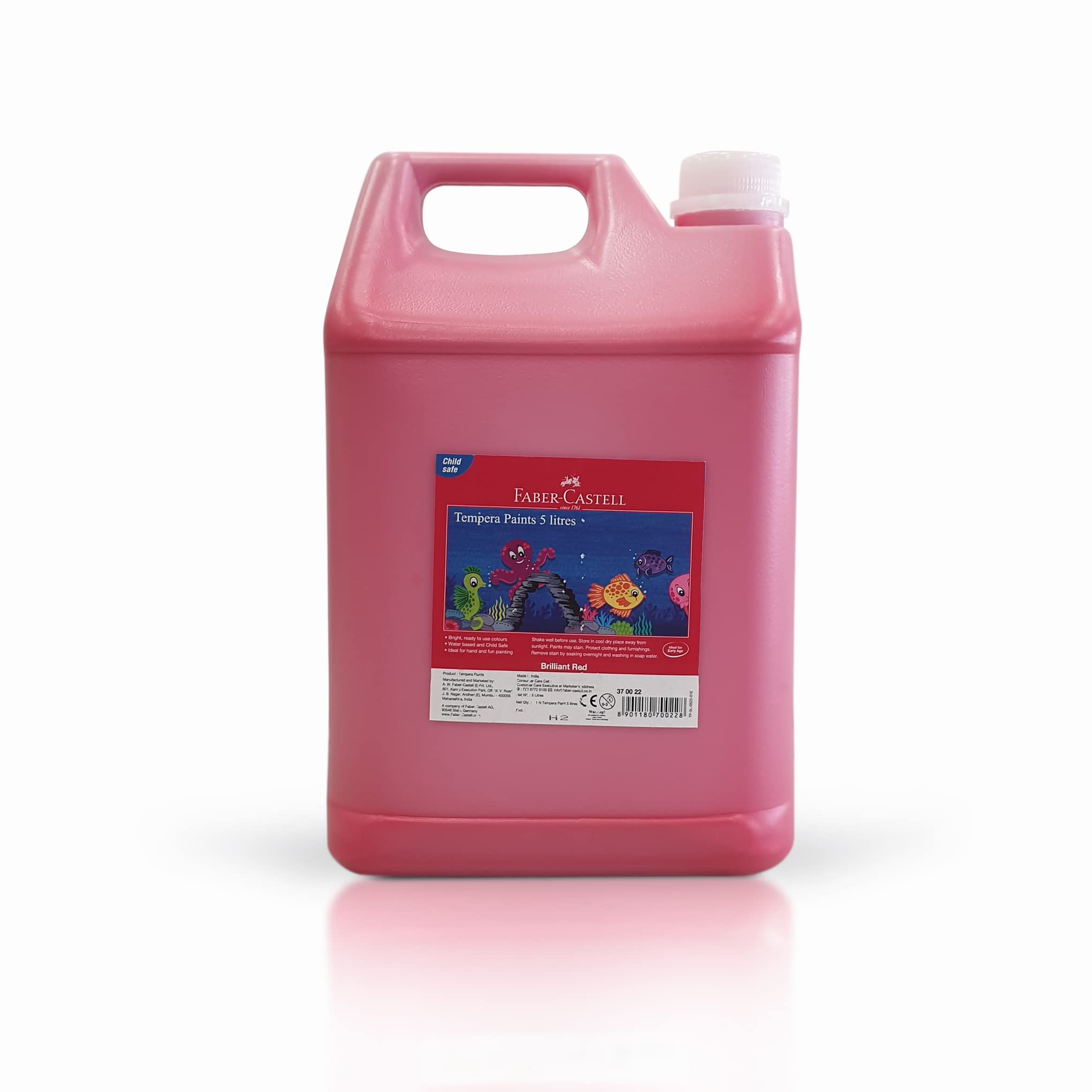 Faber-Castell FCIN370022 Faber Castell Tempera Paints 5 Litres Brilliant Red