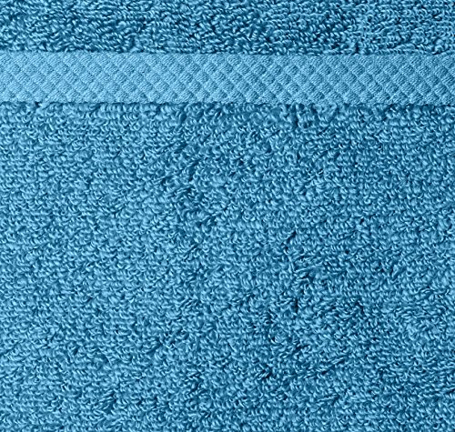 Image of Amazon Basics 8-Pack Lightweight Quick-Dry Hand Towels, 100% Cotton, 28 inch x 16 inch, Lake Blue