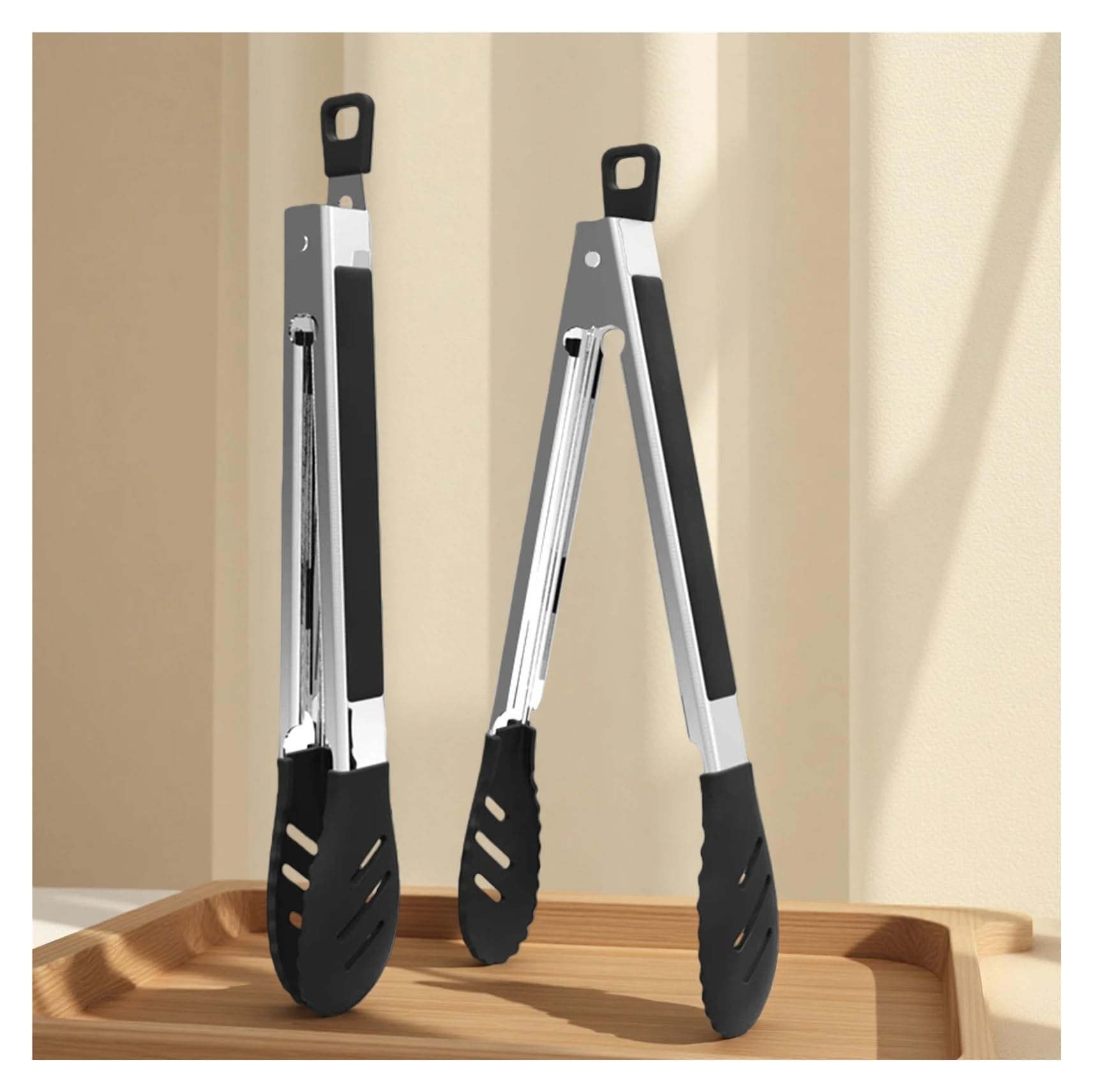 2 unids/set 10/12 pulgadas de acero inoxidable bloqueo servir Anti-escaldado comida carne pan cocina calentador for Buffet pinzas silicona
