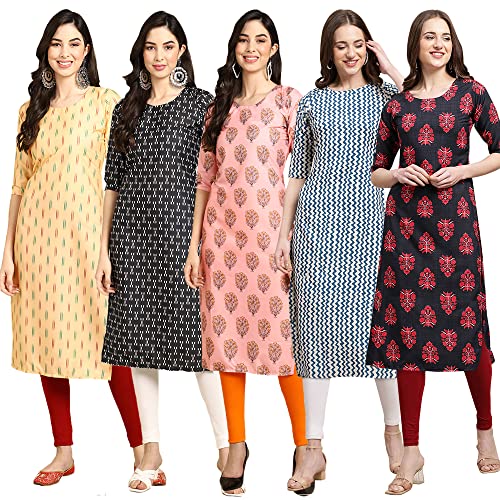 Image of Pinkmint Women's Crepe Digital Print Straight Kurta (D-353-345-369-360-370)