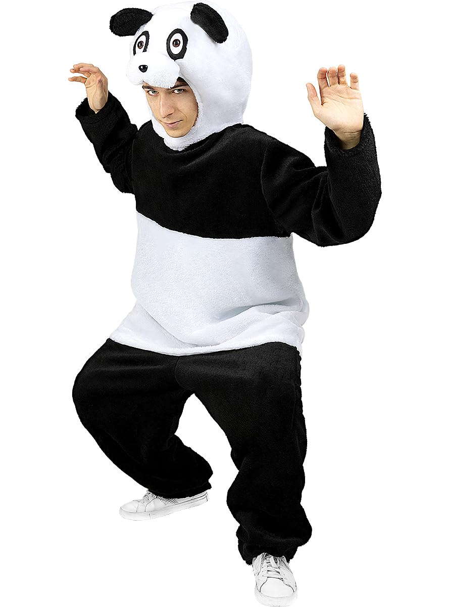 Funidelia Funidelia | Panda Bear Costume for Men and Women Animals, Bear - Adult Costume and Fun Accessories for Parties, Carnival and Halloween - Size L - XL - White