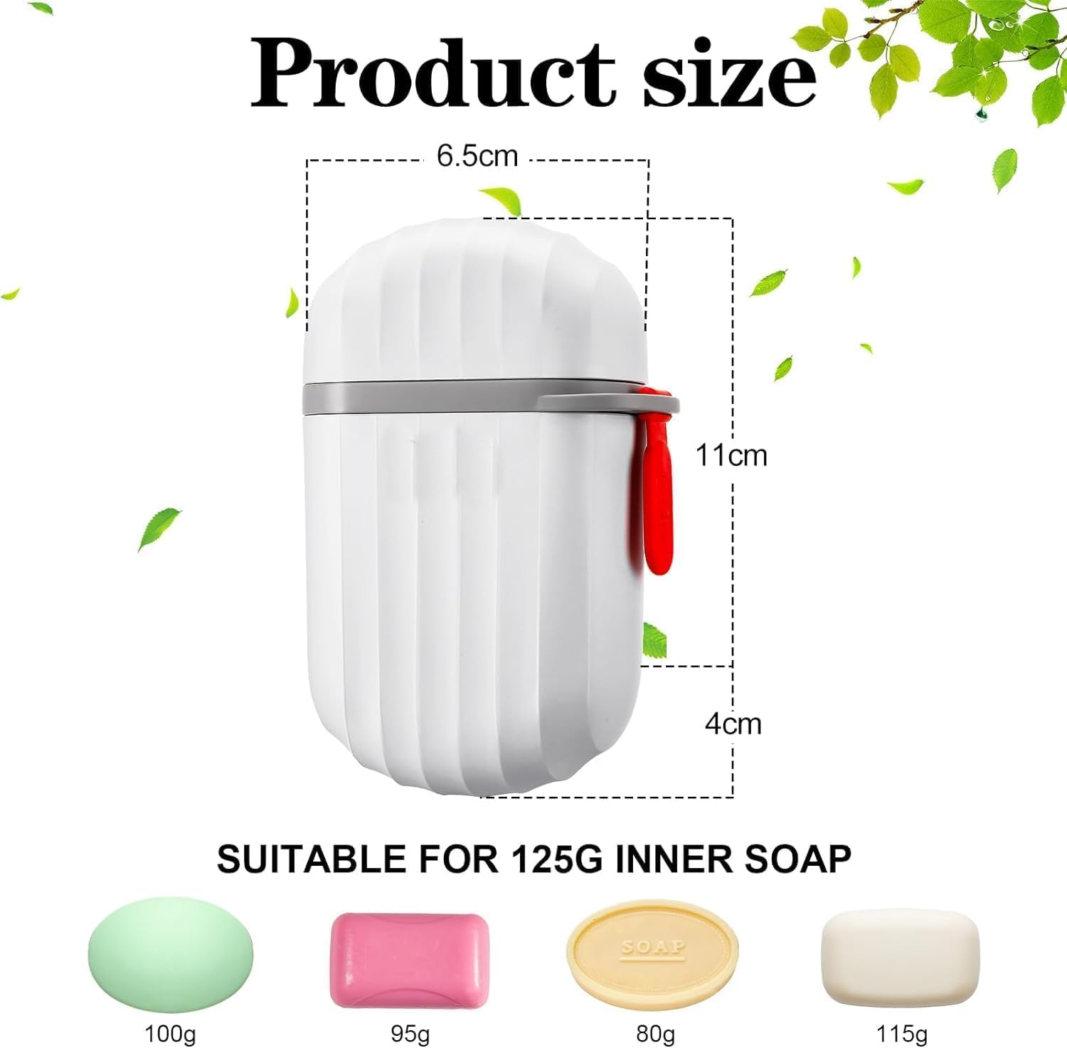 SIX SIGMA Plastic Waterproof Light Luxury Style Portable Lid Drain Soap Storage Container Soap Dish with Cover Soap Box Suitable for Outdoor Bathroom Hiking, Camping & Travel Use (White, Pack of 1) 4