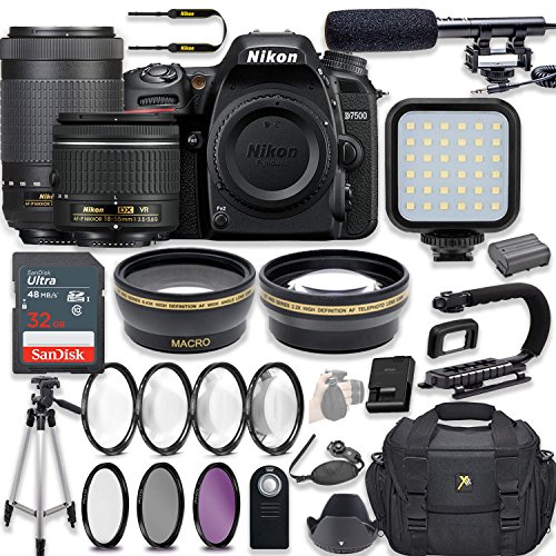 Nikon D7500 20.9 MP DSLR Camera Video Kit with AF-P 18-55mm VR Lens