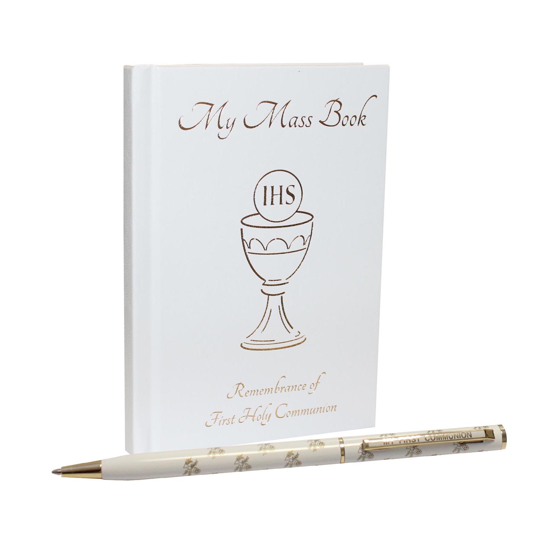 FHC First Holy Communion Hardback Missal Book and Pen Gift Set (Unisex Set with White Mass Book 2813)
