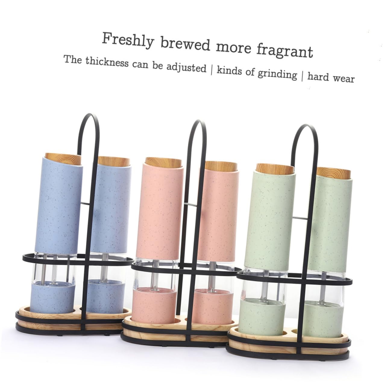 COLLBATH 2pcs Pepper Grinder Electric Salt Grinders Electric Coffee Grinder Portable Coffee Grinder Salt and Pepper Mills Electric Food Batteries Pepper Grinding Tools Acrylic Green