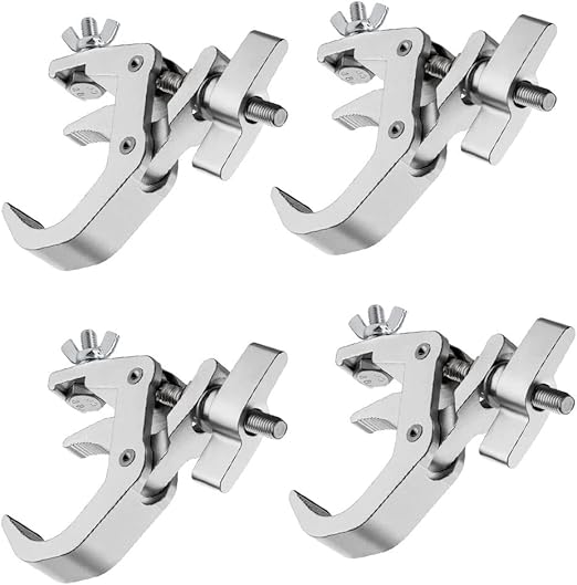 4Pack Stage Light Clamps Hook,440 lb Load Capacity Aluminum Alloy Truss C-Clamp,Fit 1.6-2.0inch OD Tube for DJ Lighting Projector Par Lights Spot Lights Stage Lighting Accessories