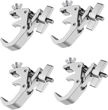 4Pack Stage Light Clamps Hook,440 lb Load Capacity Aluminum Alloy Truss C-Clamp,Fit 1.6-2.0inch OD Tube for DJ Lighting Projector Par Lights Spot Lights Stage Lighting Accessories