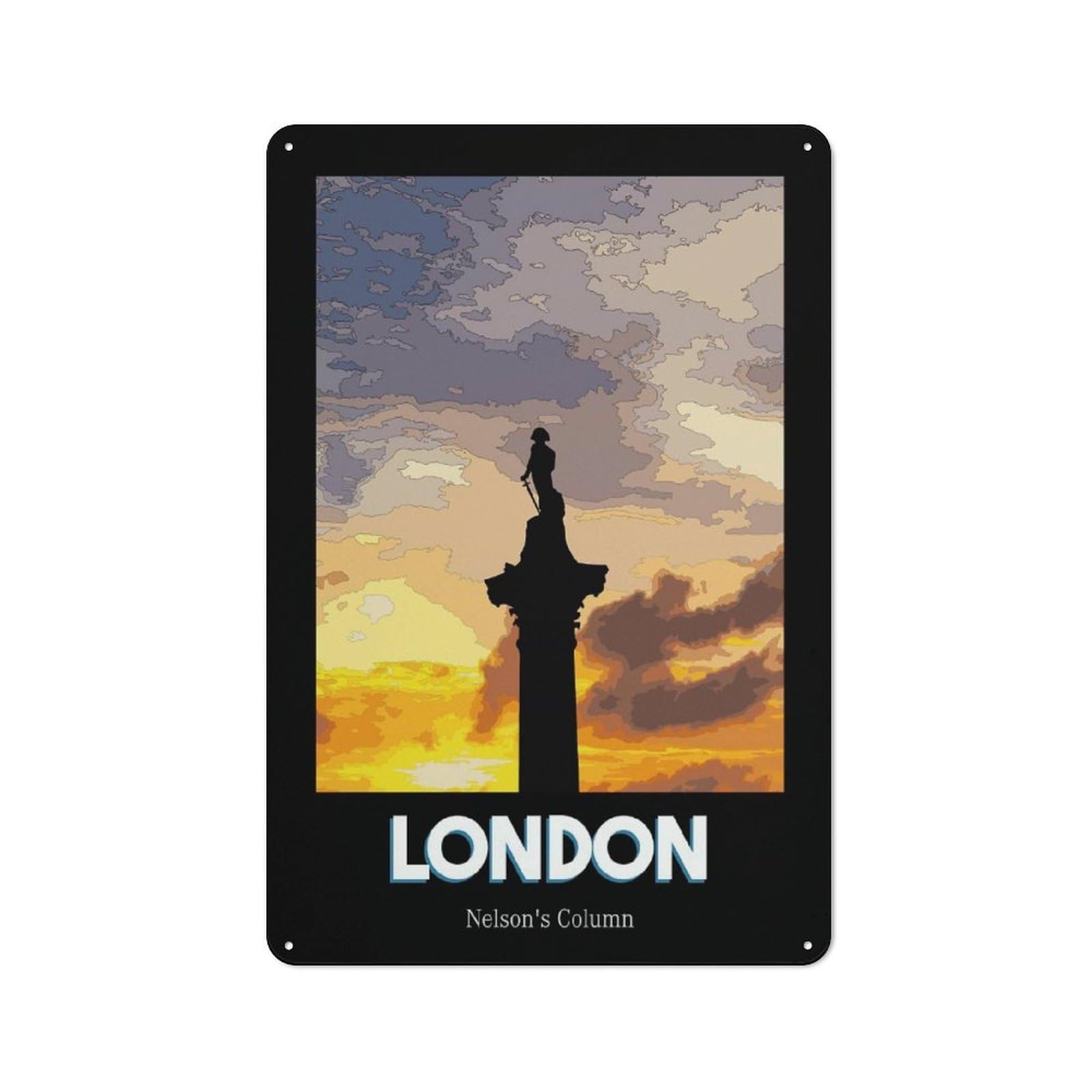 Cosy Trafalgar Square Metal Plaque 30x20cm, Kitchen Wall Decor for Kitchen, Cafe, Pantry Or Dining Room