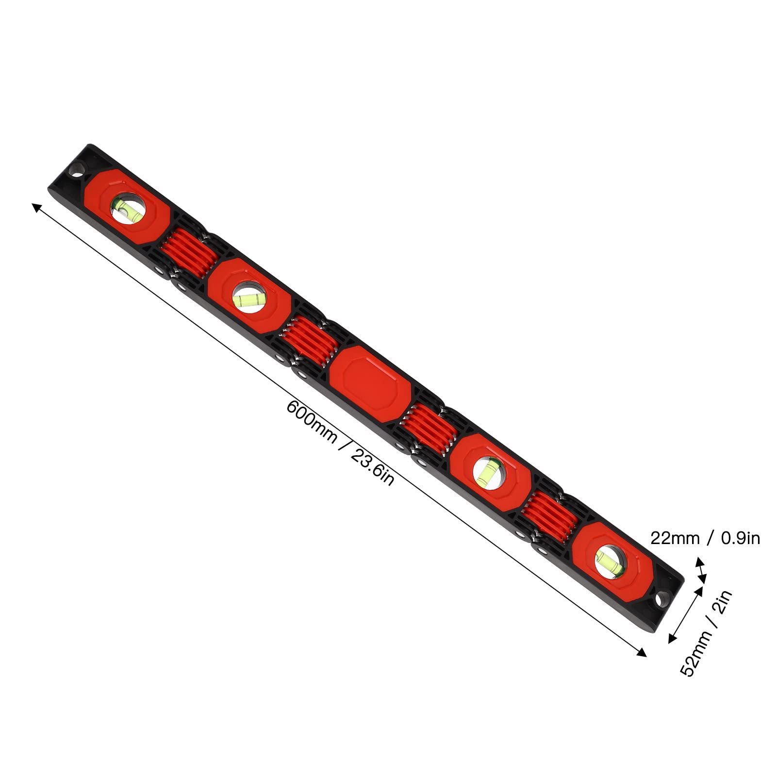 Level Bubble Ruler, Foldable Level Multifunctional Magnetic Stripe for Woodworking