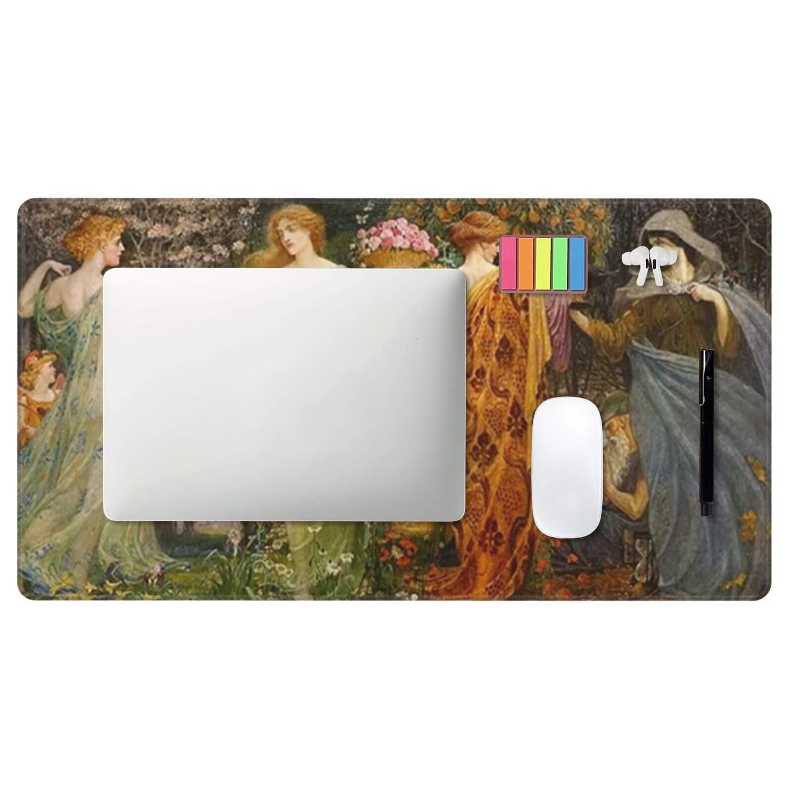 Podkładka pod mysz XXL 1200 x 600 mm, podkładka pod mysz kwiaty podkładka pod mysz 120 x 60 cm, wodoodporna antypoślizgowa podkładka pod mysz biurkowa zszyte krawędzie, podkładka pod mysz z
