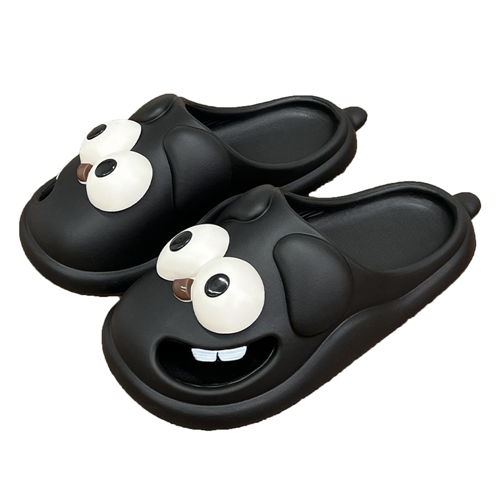 SHEKAKOSummer Big Eye Dog Slippers, Unisex Cute Cartoon Comfy Slippers, Indoor Bathroom Comfy Flat Slide Shoes, Non-Slip Lightweight Shower Beach Pool Outdoor Slides