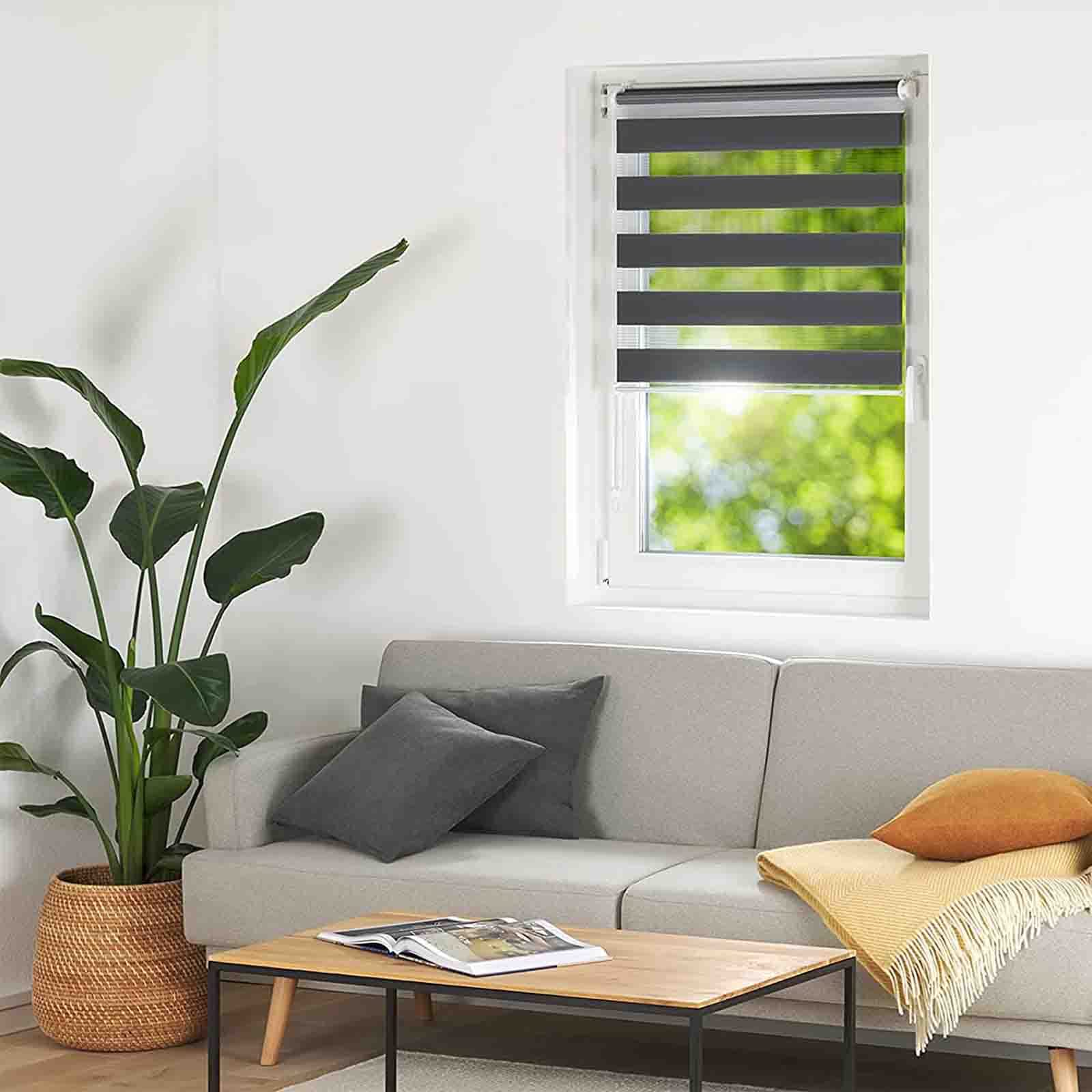 FJAUOQ Enrouleur Occultant Protection Solaire et Visuelle Facile à Installer Store Enrouleur Naturel Personnalisable pour Fenetre de Toit ou Porte,B,90x150cm