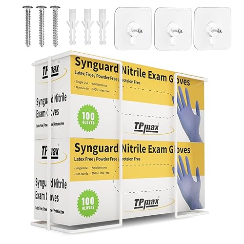 Caja de guantes XL para pañuelos faciales, dispensador de alambre para guantes, organizador de toallas de papel de pañuelos, accesorios de montaje