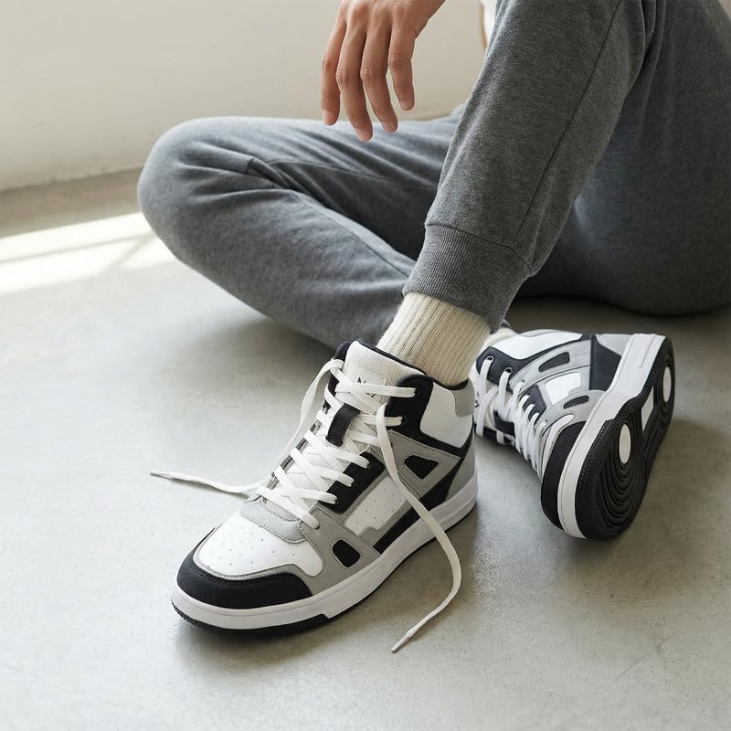 Image of WALKAROO High Top Casual Sneakers for Men's|Stylish and Comfortable|Cushion Insole and Slip-Resistance Outsole|Perfect Casual Wear|WY3466