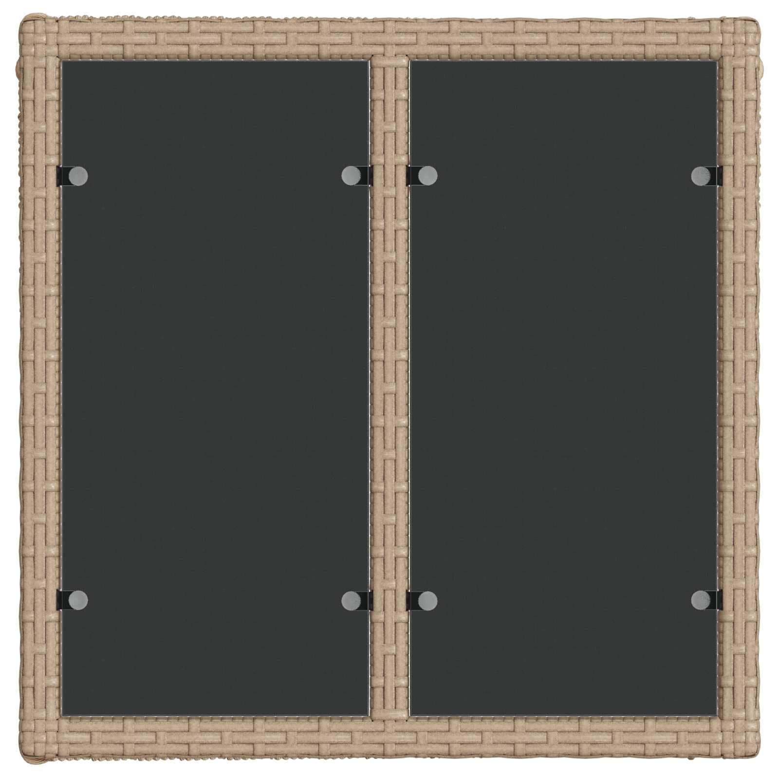 Set di 7 divani da giardino in polyrattan con tavolo, beige | Salotto modulare in polyrattan per terrazza e giardino, con cuscini e robusto telaio in acciaio