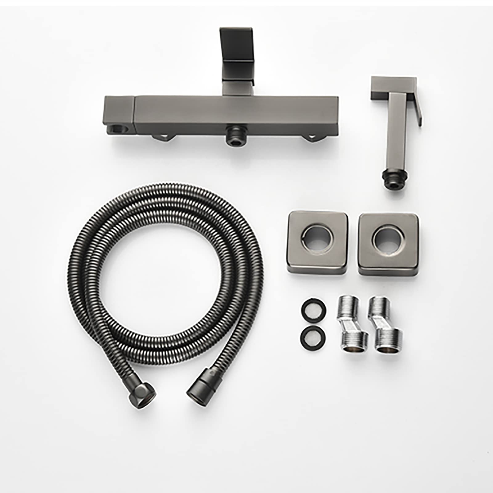 Handheld-Bidet, Graues, wandmontiertes Handbidet mit Windelbrause und Kalt- Warmwasseranschluss for die Toilette(Grey)