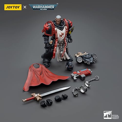 Miniatura 6 de HiPlay JoyToy Warhammer 40K Black Templars Sword Brothren Brother Lombast Figura de acción coleccionable a escala 118