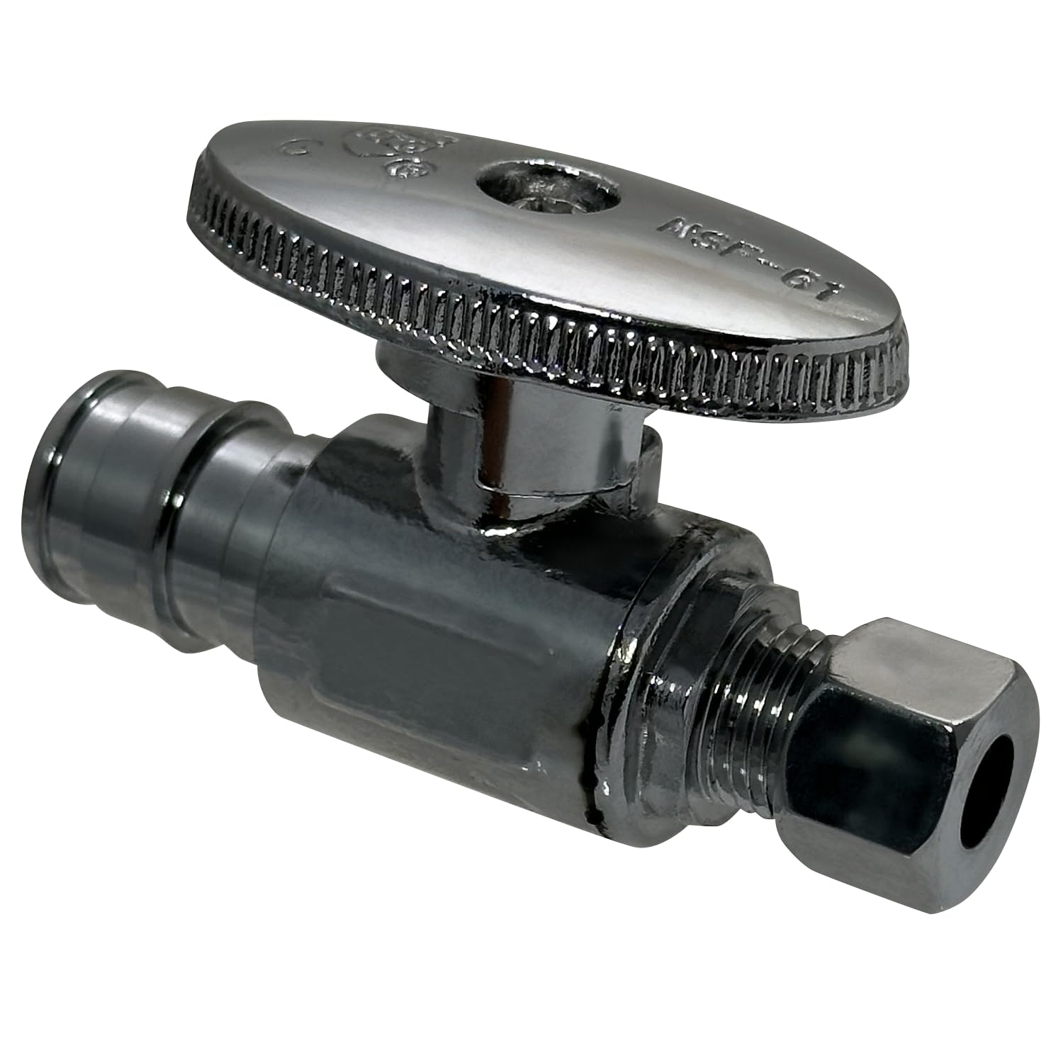 1/2 In PEX A Expansion X 1/4 In OD Compression Chrome Angle Stop Valve - Foto 8