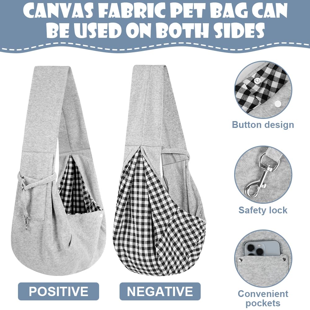 Adiwo Borsa da Viaggio per Cani, Trasportino per cani, Reversibile Borsa a Tracolla Porta Animali Domestici, per Cane/Gatto Fino a 7.5 KG, per Viaggio, Ciclismo, Passeggiata (Grigio)